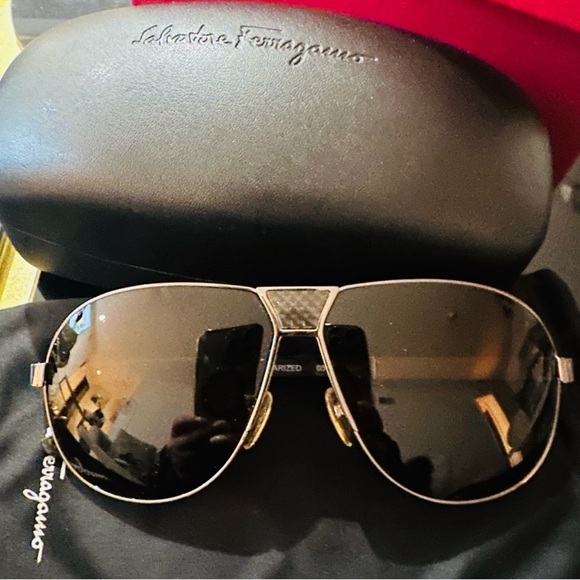 Salvatore Ferragamo Black Sunglasses - Picture 1 of 12